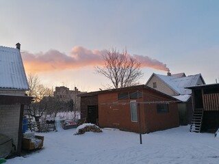 Nature. Winter smoke...