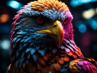 Fototapeta premium Neon eagle Generative AI