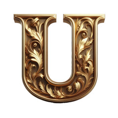 Isolated 3D Letter on a Clear PNG Canvas Generative AI 