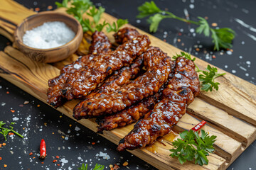 Photo a dish of food with a few ingredients raw