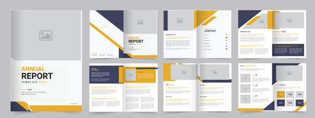 Annual Report template, Professional Annual Report editable corporate design - obrazy, fototapety, plakaty