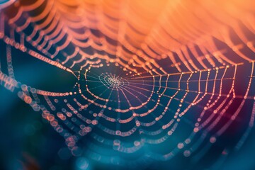 view of the strings of a spiders web - obrazy, fototapety, plakaty