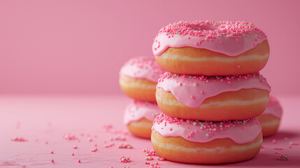 pink donuts on a pink background donut icons
