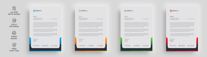 letterhead flyer corporate official minimal creative abstract professional informative newsletter magazine poster brochure design with logo	
 - obrazy, fototapety, plakaty