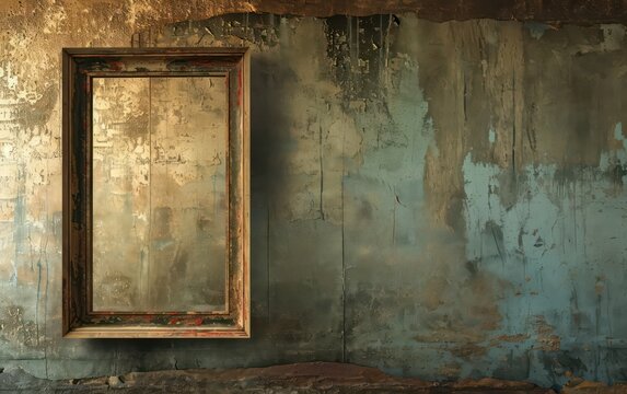 An empty, weathered rectangular frame stands as a silent witness to the passage of time