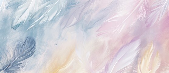 Ethereal feather strokes, with soft, sweeping lines in delicate pastels