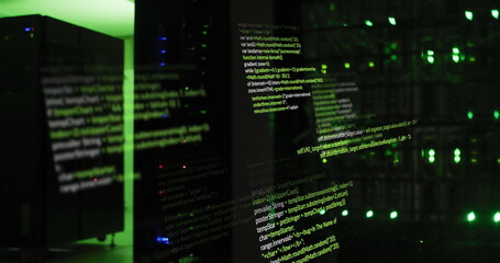 Image of data processing on black background