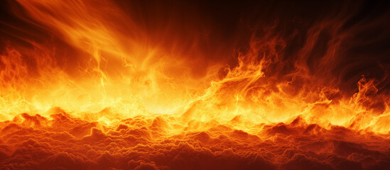 Fiery cloudscape, resembling a dramatic inferno.