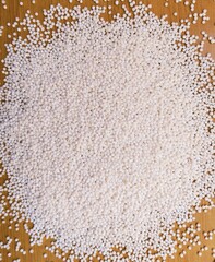 Tapioca pearls white raw tapiocaballs sabudana sufaid bobaperls tapiocastarch pearls cassava rootpearls perlastapioca food ingredient image stock photo 