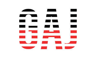 GAJ three initial letter iconic line negative space minimal logo design vector template. monogram, abstract, wordmark, business, typography, minimalist, brand, company, flat, modern, unique, simple © Foysal