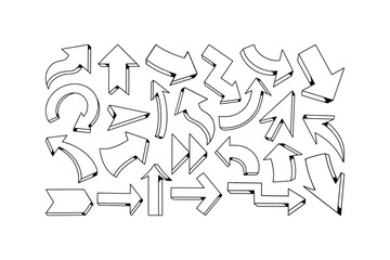 3D Doodle Arrow Illustration Set