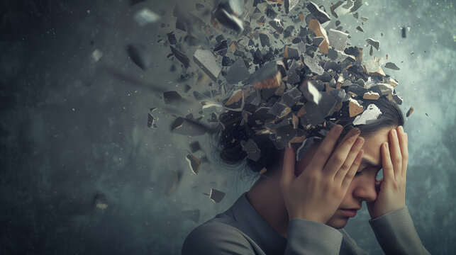 Person with head in hands, overwhelmed by stress.