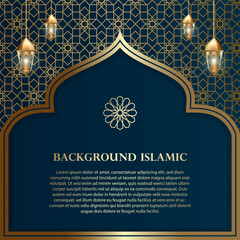 Islamic or Arabic background. luxury gold pattern color, dark color. can be used for celebration day greetings