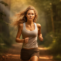 woman running in the park