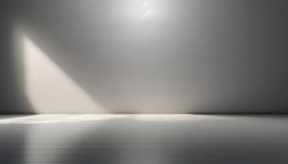 Light Gray Wall and Sleek Flooring with Captivating Light Reflections.
