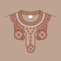 neck design embrodery style in sand colour flat background 02