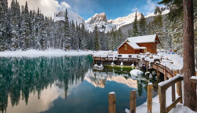 Winter Retreat: Cozy Lodge Adjacent to Emerald Lake