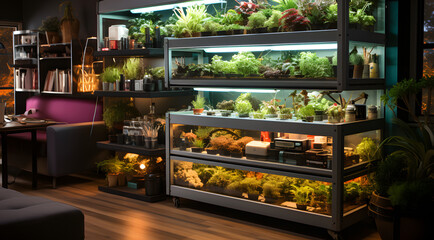 Indoor farm system utilizes and LED light to cultivate plants on shelves