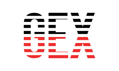 GEX three initial letter iconic line negative space minimal logo design vector template. monogram, abstract, wordmark, business, typography, minimalist, brand, company, flat, modern, unique, simple