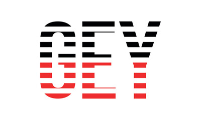 GEY three initial letter iconic line negative space minimal logo design vector template. monogram, abstract, wordmark, business, typography, minimalist, brand, company, flat, modern, unique, simple