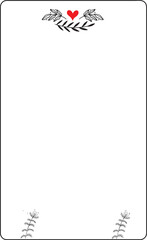 Obraz premium black and white paper with check mark with flowers