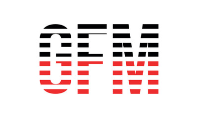 GFM three initial letter iconic line negative space minimal logo design vector template. monogram, abstract, wordmark, business, typography, minimalist, brand, company, flat, modern, unique, simple