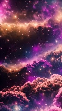 A colorful animated space nebula background. Created with some elements. Generative AI.
