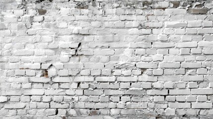 An extra-wide format white-washed brick wall, exuding a rustic and spacious charm, Ai Generated. - obrazy, fototapety, plakaty