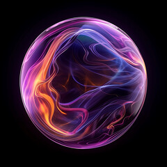 abstract background with glowing lines, circle generative ai