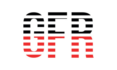 GFR three initial letter iconic line negative space minimal logo design vector template. monogram, abstract, wordmark, business, typography, minimalist, brand, company, flat, modern, unique, simple