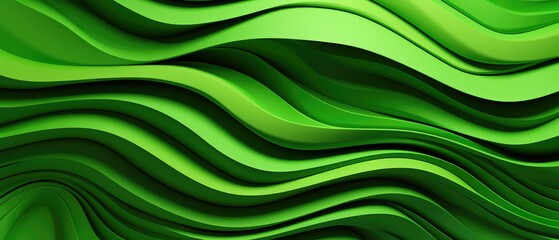 Detailed and striking, an abstract closeup of organic neon green wooden waving waves on a wall, Ai Generated.