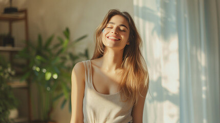 Obraz premium 笑顔で喜ぶ女性
