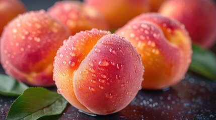 Abundant peach orchard bursting with ripe, succulent fruits in blushing hues, Ai Generated