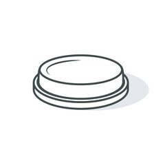 Outline push button vector isolated illustration stock illustration