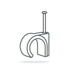 Nail Clip Icon, Cable Nail-In Clip Icon Vector Art Illustration design