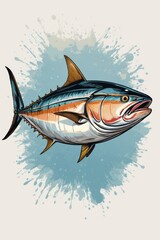 digital illustration of a tuna fish.