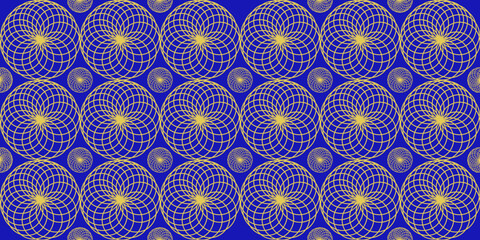 Patrón geométrico de circulo sin fisuras para diseño. Vector de curvas y círculos abstractos o étnicos.