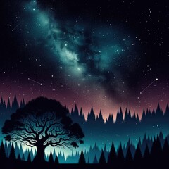 Enchanted Night Forest Dreamscape
