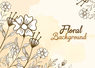 hand drawn botanical floral background design