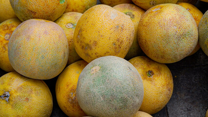 pile of melons, melons that are ripe and ready to eat