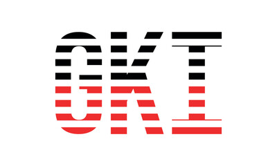 GKI three initial letter iconic line negative space minimal logo design vector template. monogram, abstract, wordmark, business, typography, minimalist, brand, company, flat, modern, unique, simple