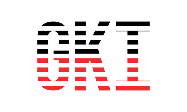 GKI three initial letter iconic line negative space minimal logo design vector template. monogram, abstract, wordmark, business, typography, minimalist, brand, company, flat, modern, unique, simple