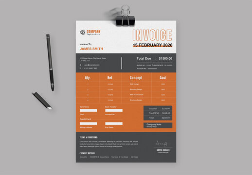 Minimalist Invoice Design