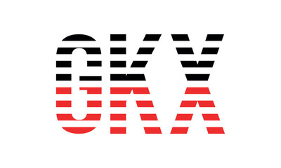 GKX three initial letter iconic line negative space minimal logo design vector template. monogram, abstract, wordmark, business, typography, minimalist, brand, company, flat, modern, unique, simple