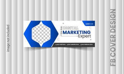 Modern and simple fb cover design template