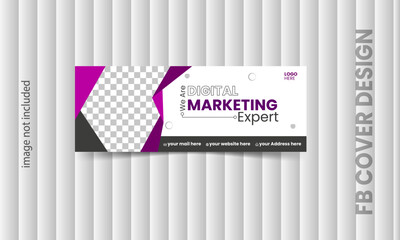 Modern and creative fb cover design template