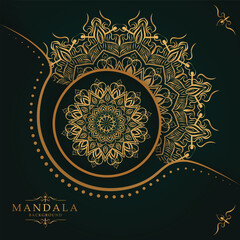 Seamless golden Mandala design template. Gold illustration decoration.