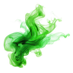A green smoke explosion isolated  on transparent png.

