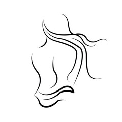 Naked back of a woman line silhouette. Body Care for spa salon, eco cosmetics vector icons in sketch style 8 7 9