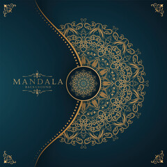 Seamless golden Mandala design template. Gold illustration decoration.